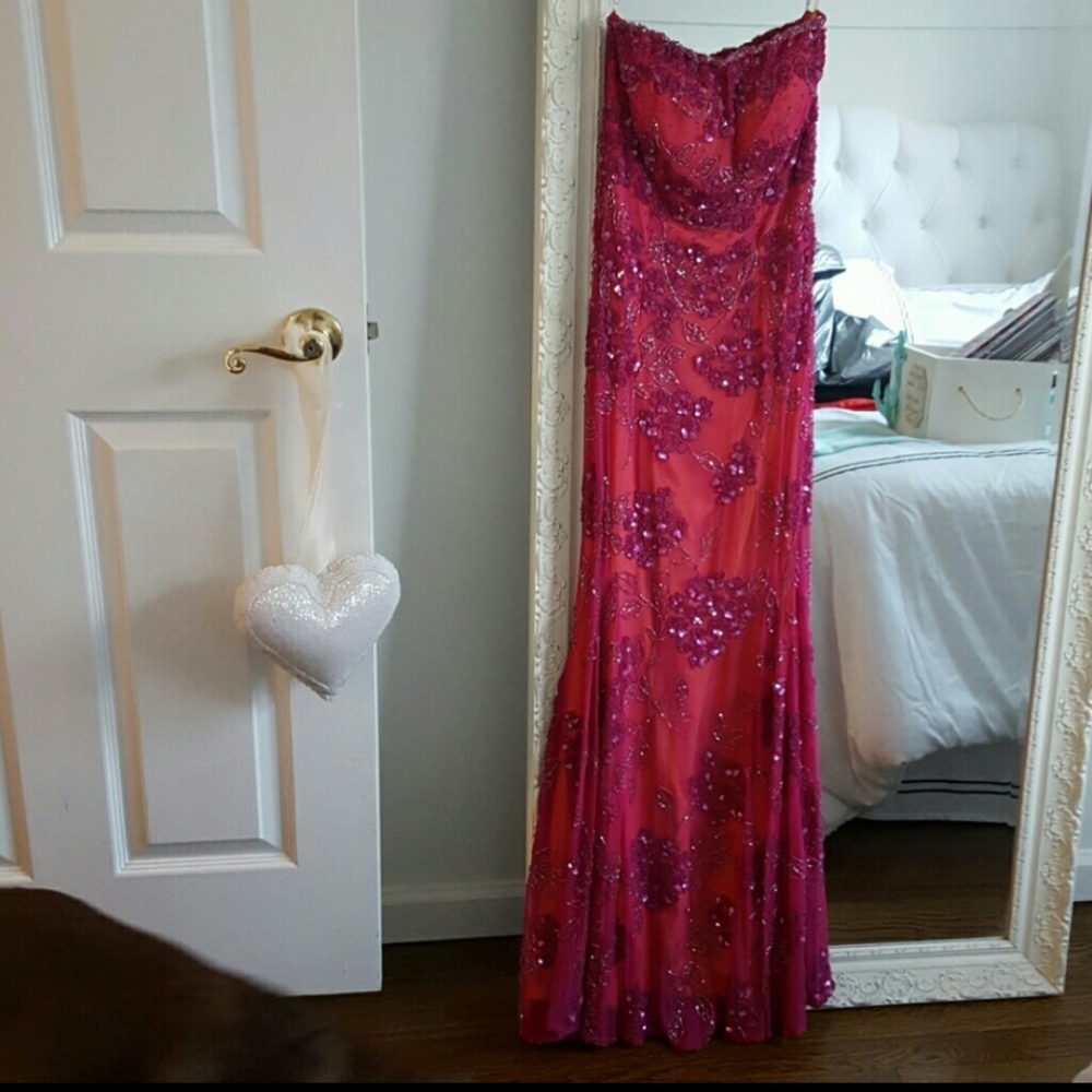 magenta gown